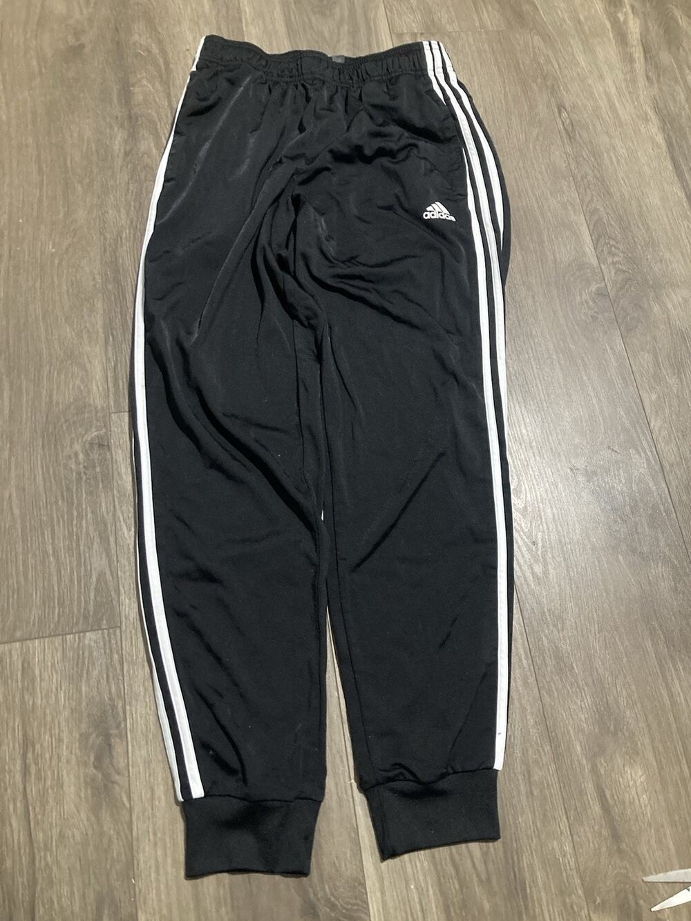Adidas Pants Mens M Black Elastic Waist Slide Pockets Jogger Casual